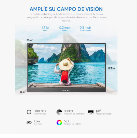 Monitor Portátil Arzopa 15.6''