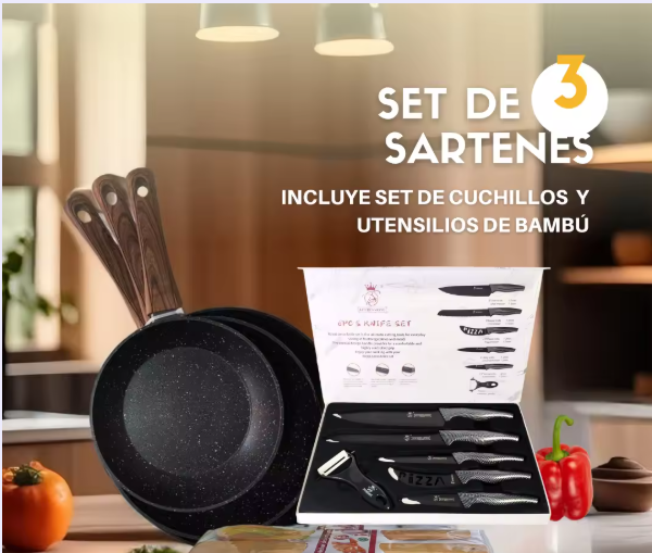 Pack sartenes y cuchillos