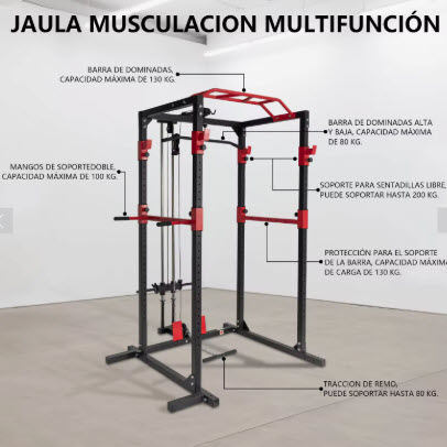 ALLINLIFE Jaula Musculación Ajustable 