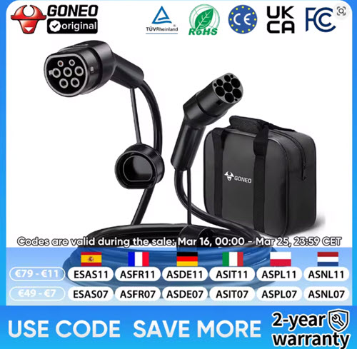 Cable de Carga GONEO Tipo 2