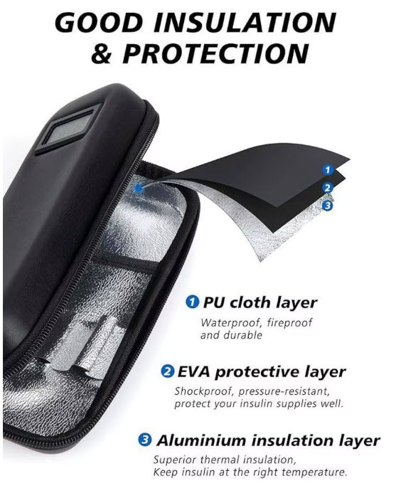 Estuche de viaje para refrigerador de insulina