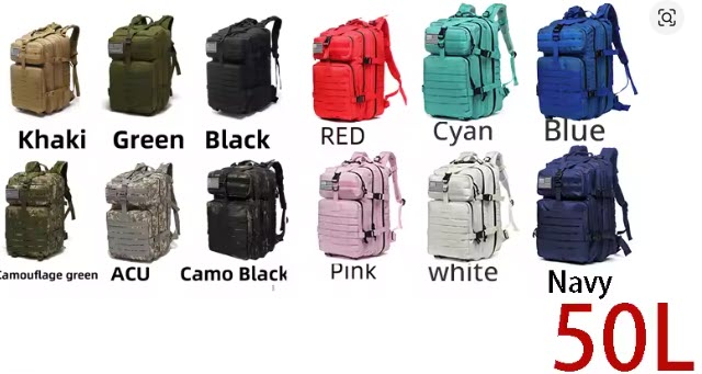 Mochila Táctica 50L Nylon