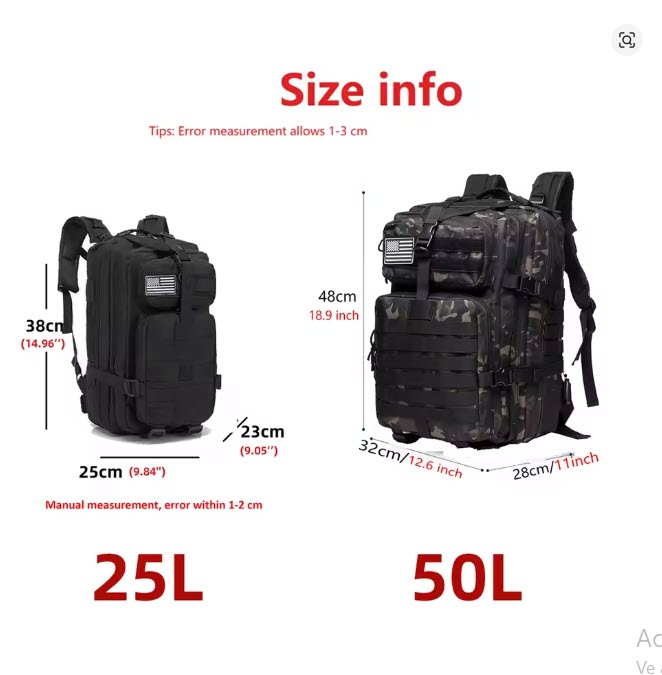 Mochila Táctica 50L Nylon