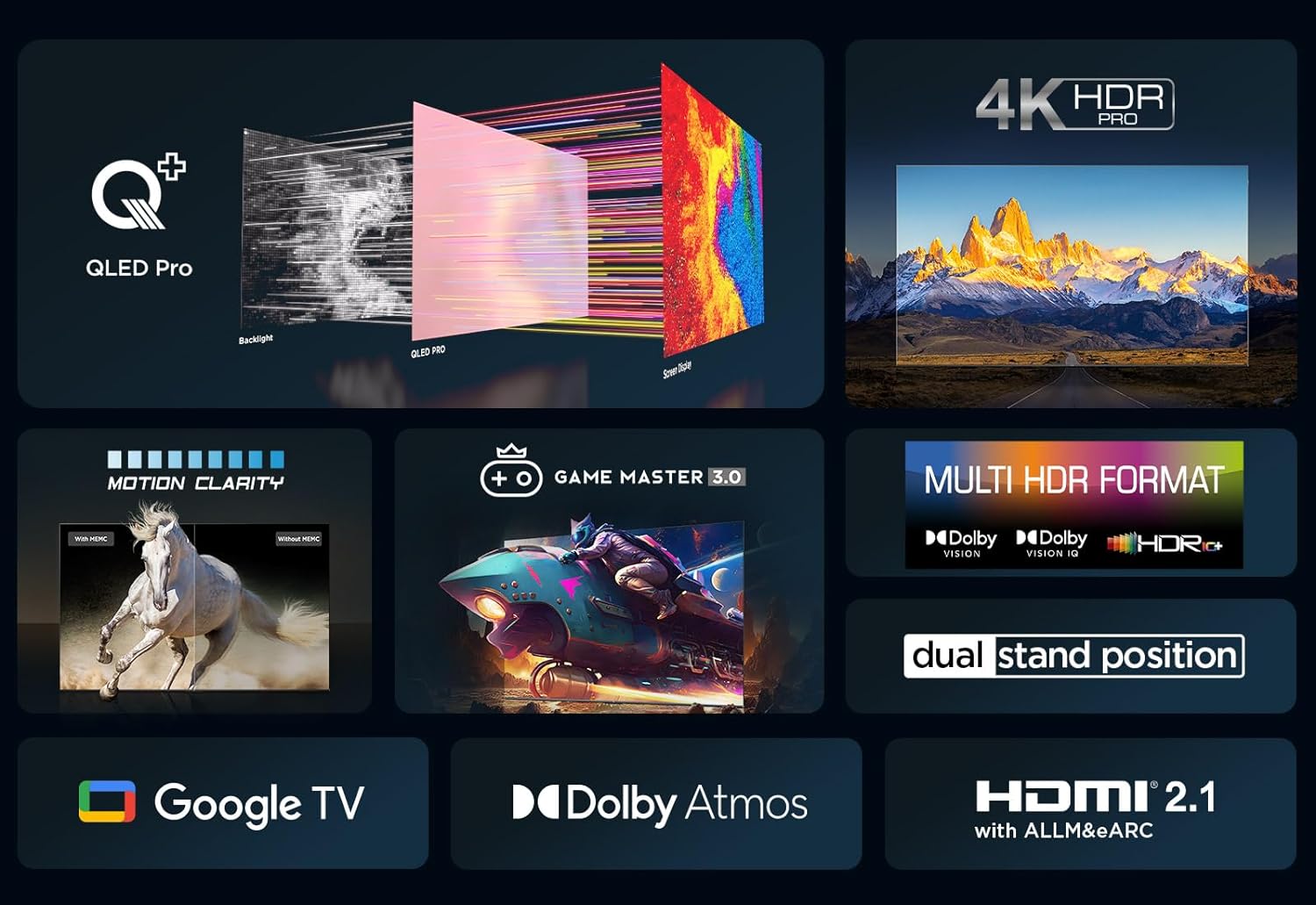 Televisor TCL QLED de 75"