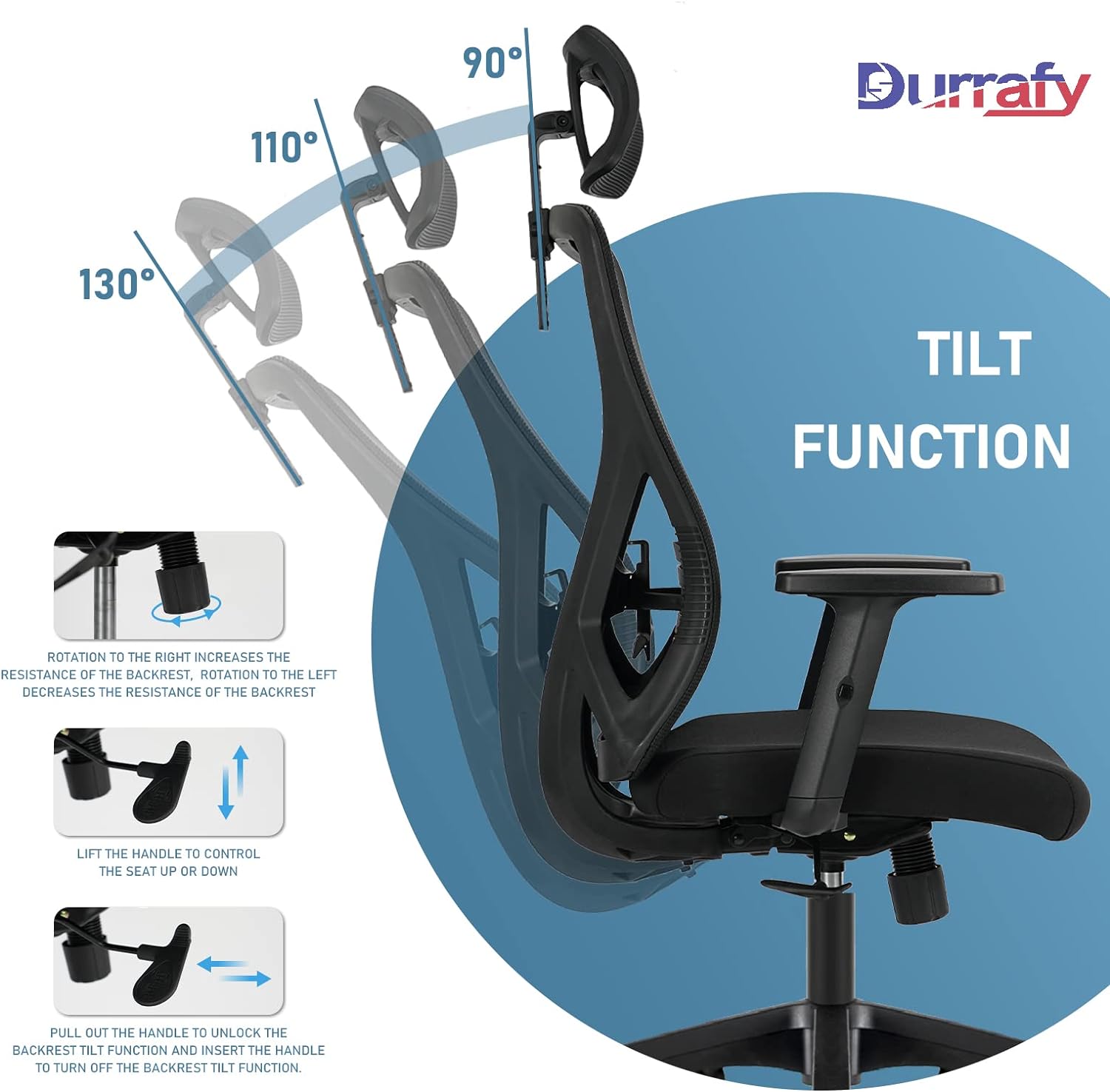 Silla de Oficina Ergonómica Durrafy