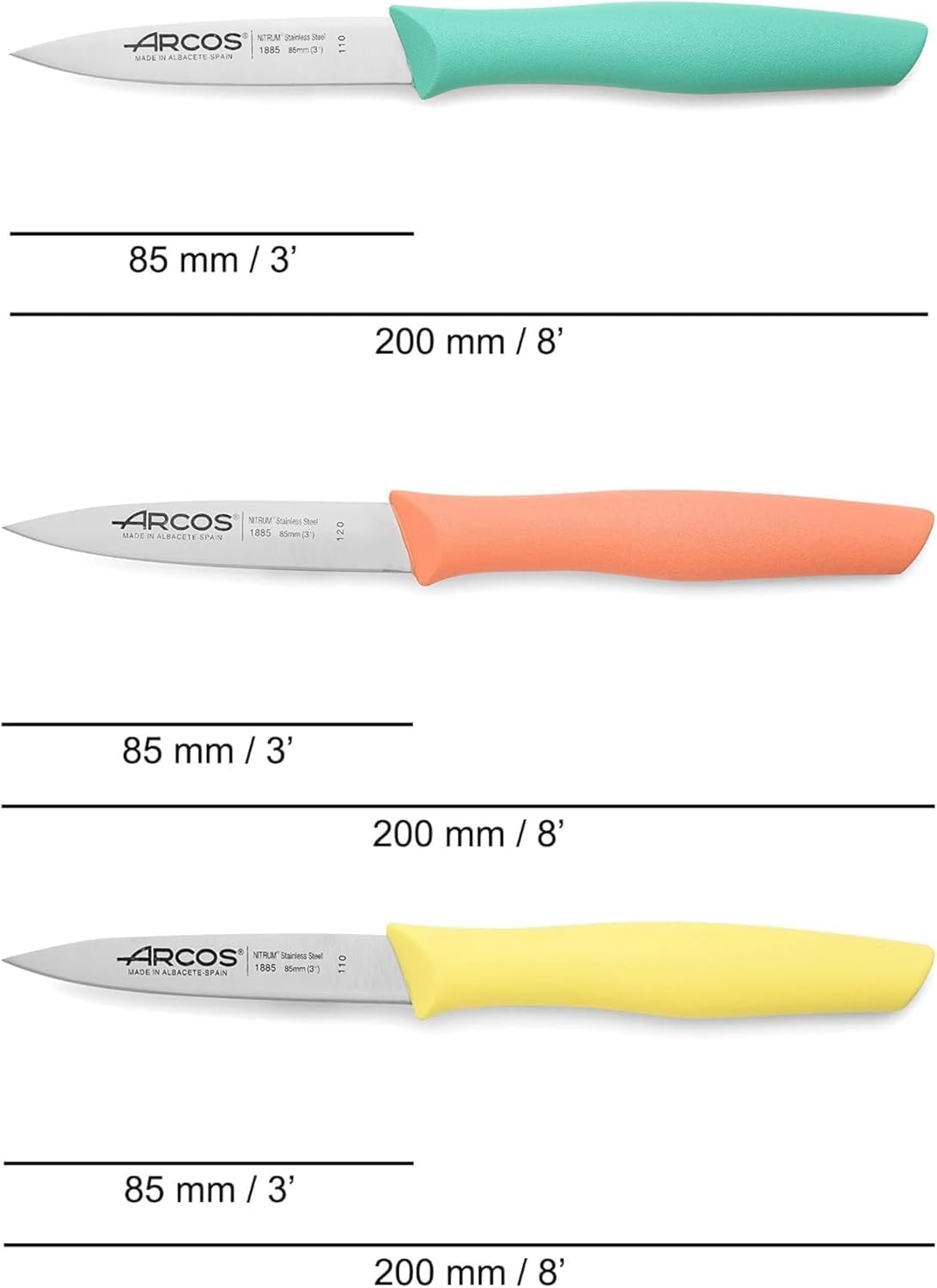 Arcos Set 3 Cuchillos Mondadores