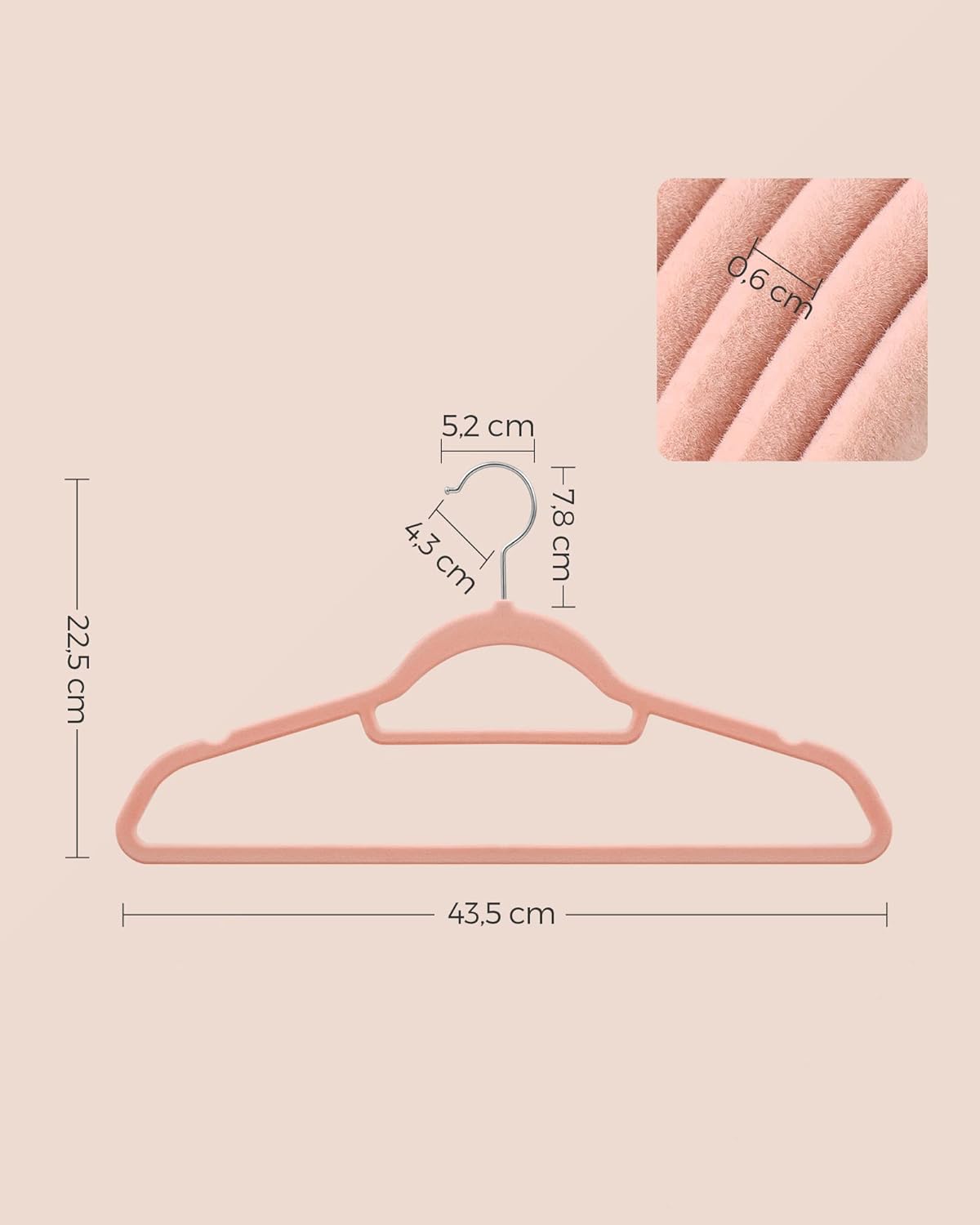 SONGMICS Percha de Terciopelo