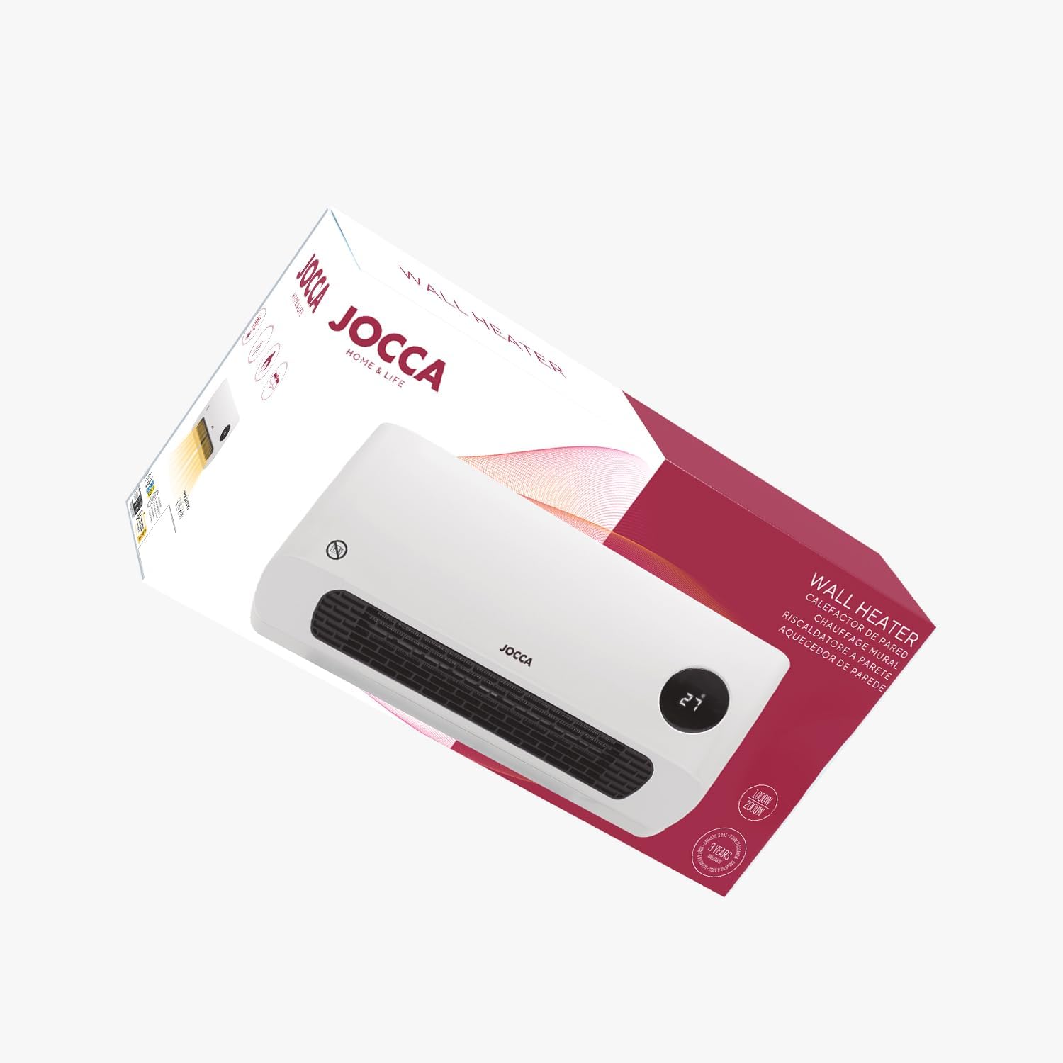 Calefactor y ventilador de pared Jocca