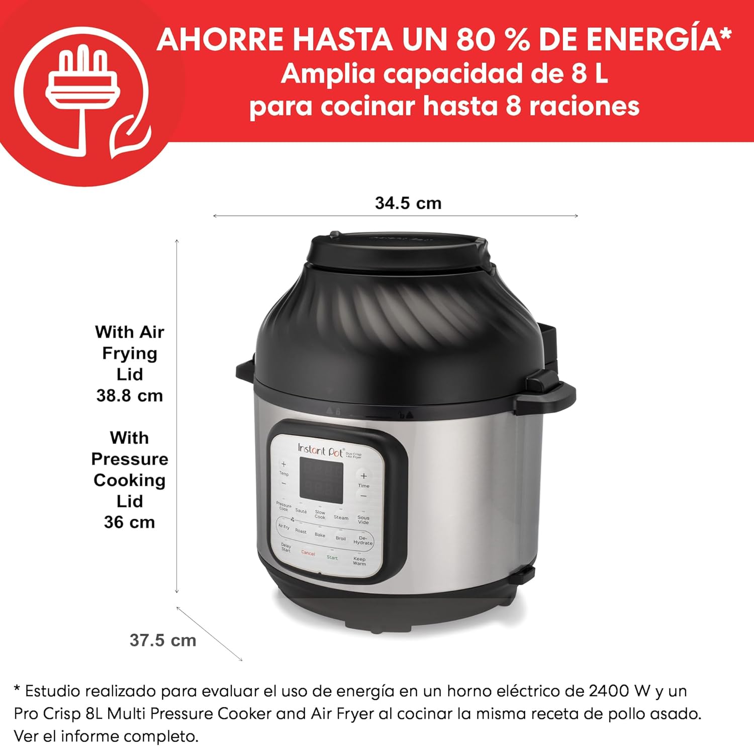 Instant Pot DUO CRISP y Air Fryer 8L