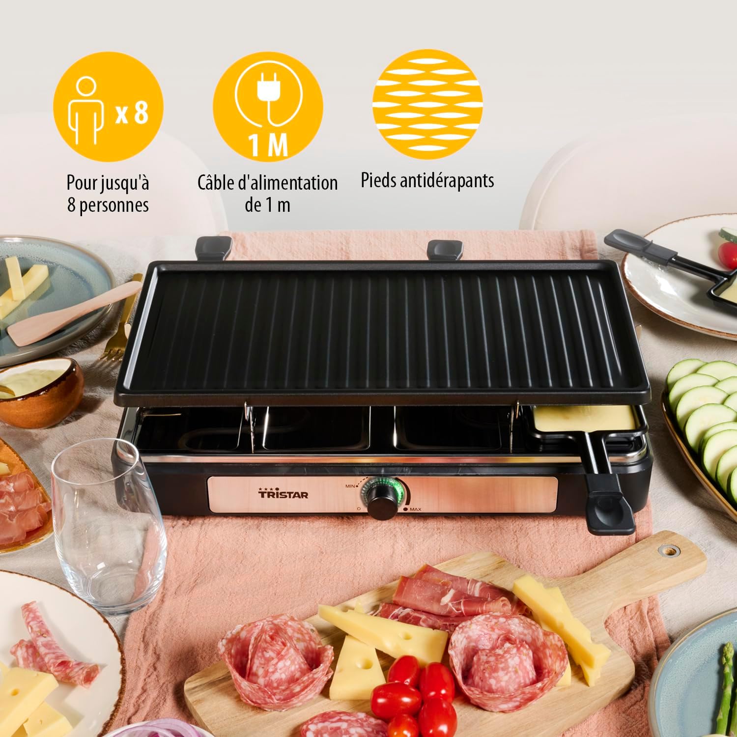 Superficie de cocción Tristar Raclette