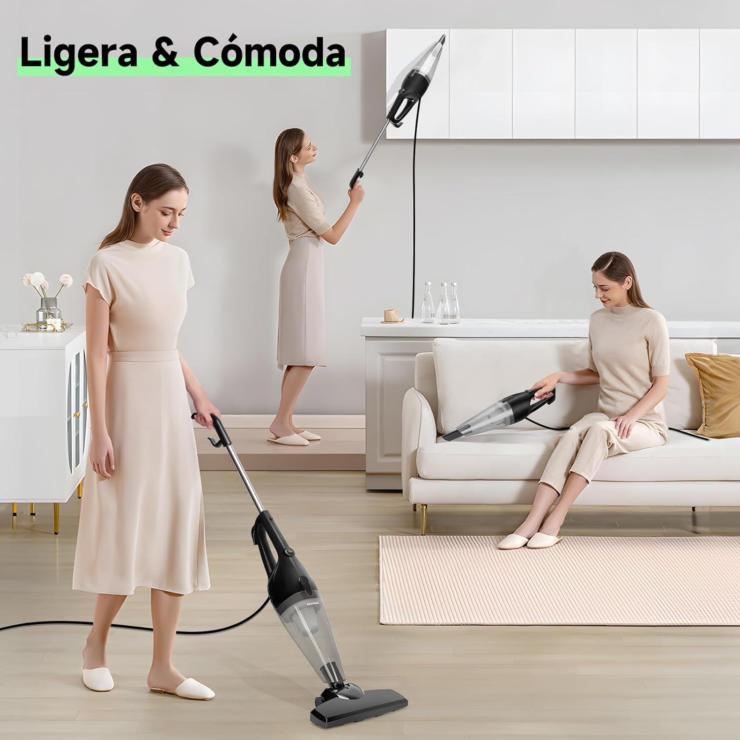 AIGOSTAR Aspiradora Vertical 4 en 1