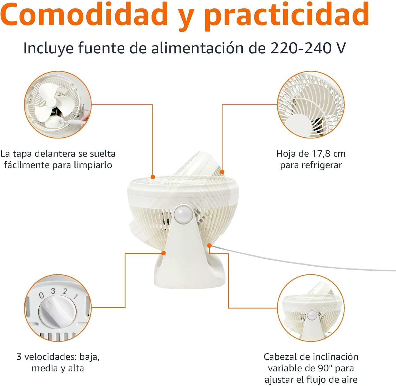 Amazon Basics Ventilador de escritorio
