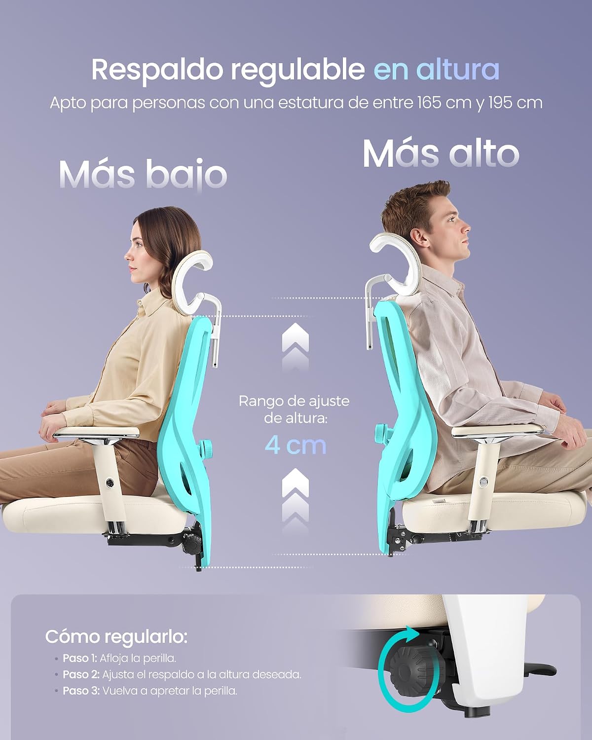 SONGMICS Silla de Oficina Ergonómica