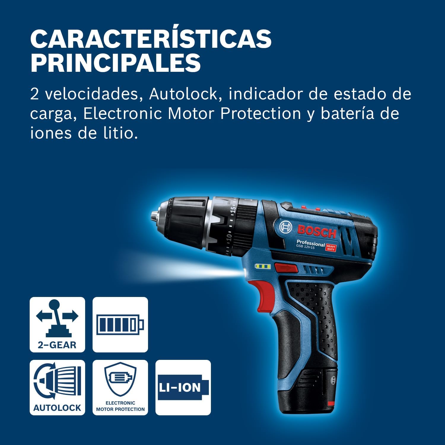 Taladro percutor Bosch Professional 12V