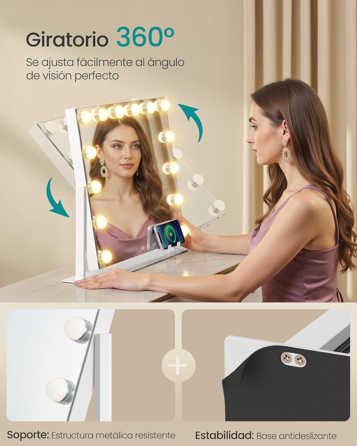 SONGMICS Espejo de Maquillaje