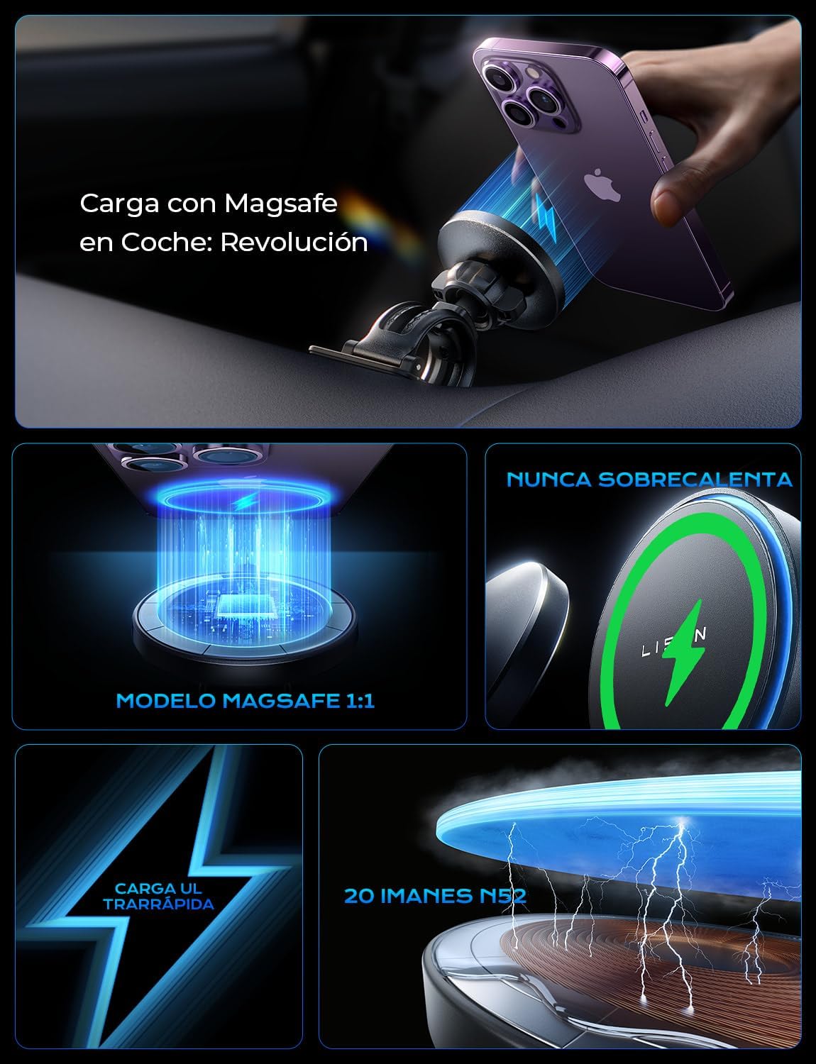 Cargador Magsafe Coche LISEN 15W