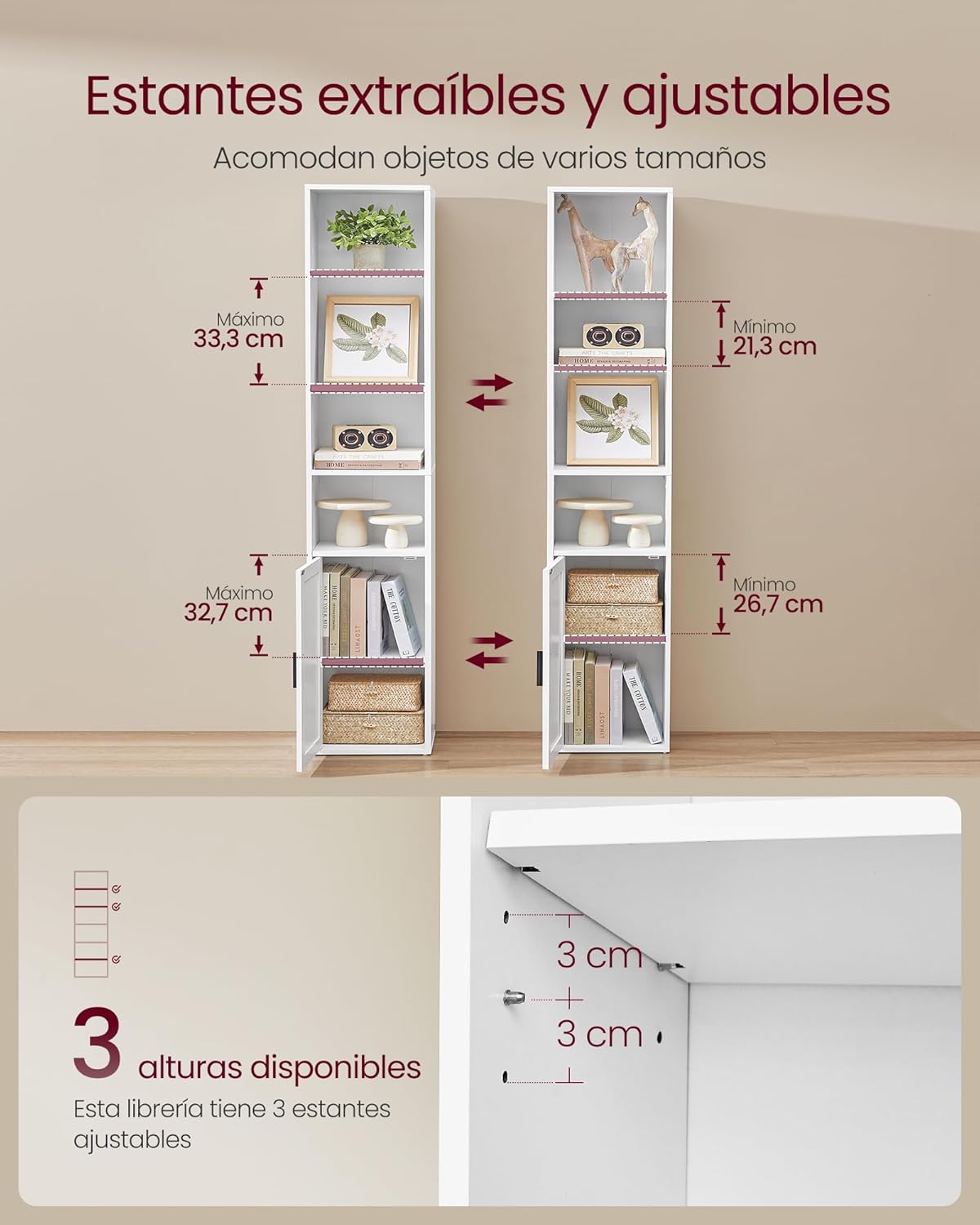 VASAGLE Estantería 6 Niveles