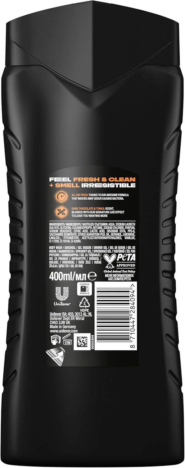 Pack 4 Axe Gel de Ducha y Champú