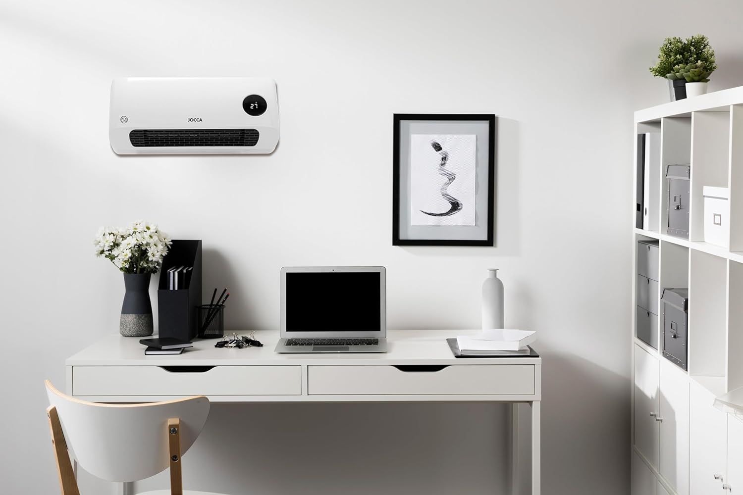 Calefactor y ventilador de pared Jocca