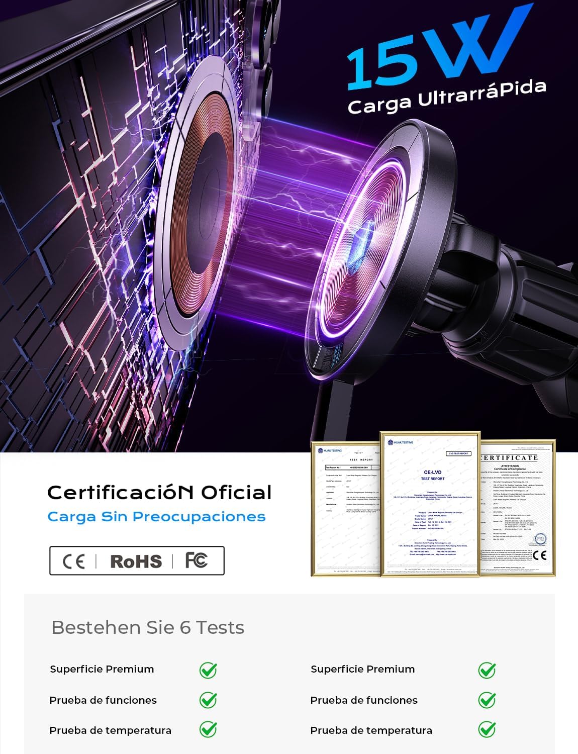 Cargador Magsafe Coche LISEN 15W