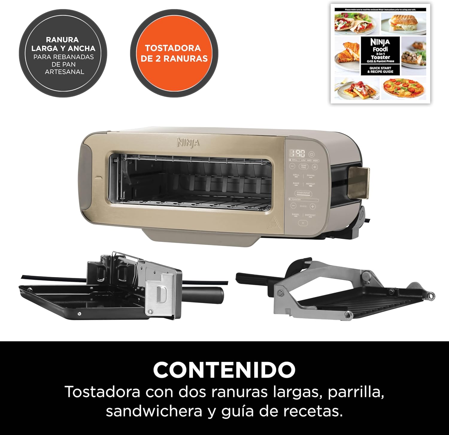 Ninja Foodi Tostadora parrilla y sandwichera