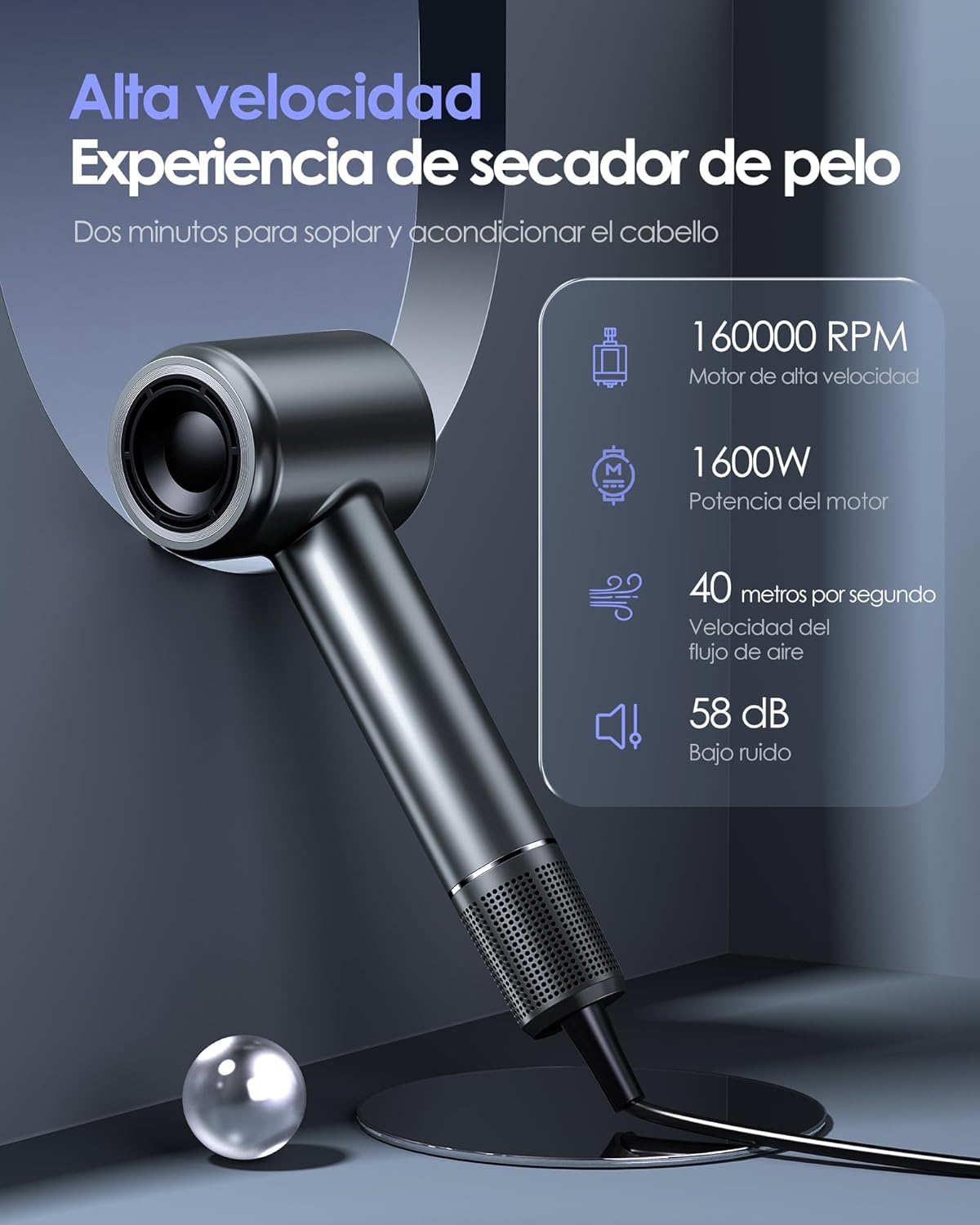 Bopcal Secador Pelo Profesional con Difusor