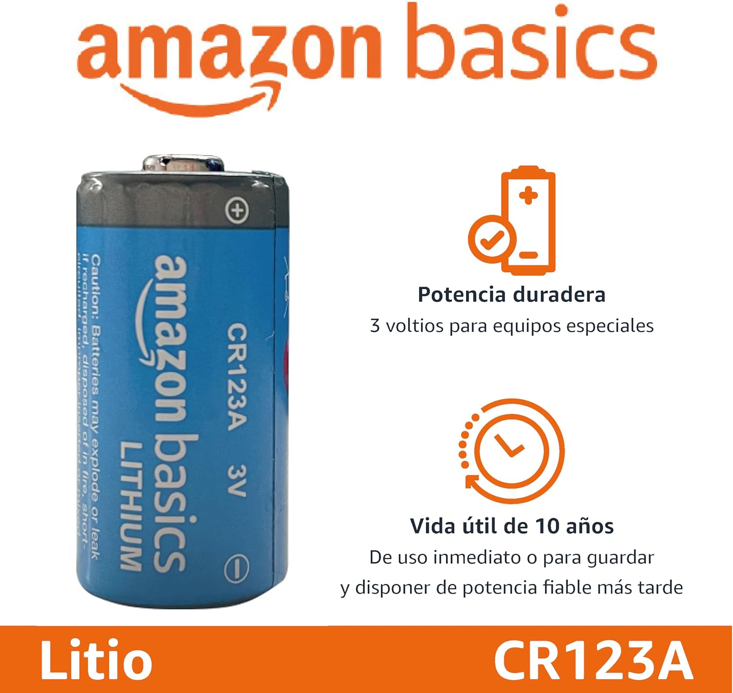 PACK de 10 pilas de litio Amazon Basics
