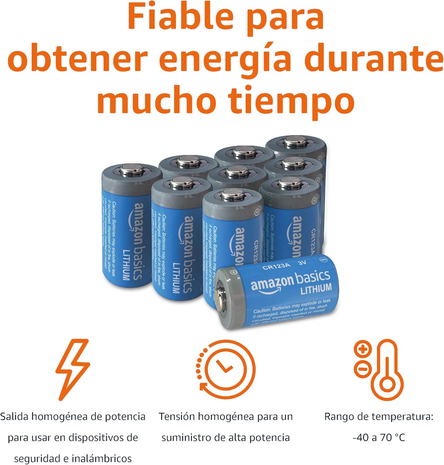 PACK de 10 pilas de litio Amazon Basics