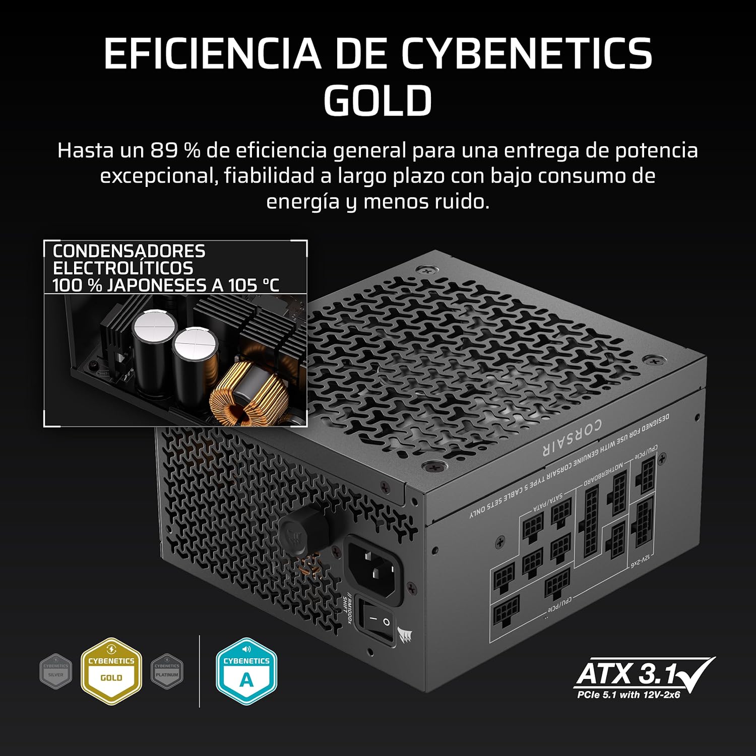 CORSAIR RM1000x Fuente Alimentación