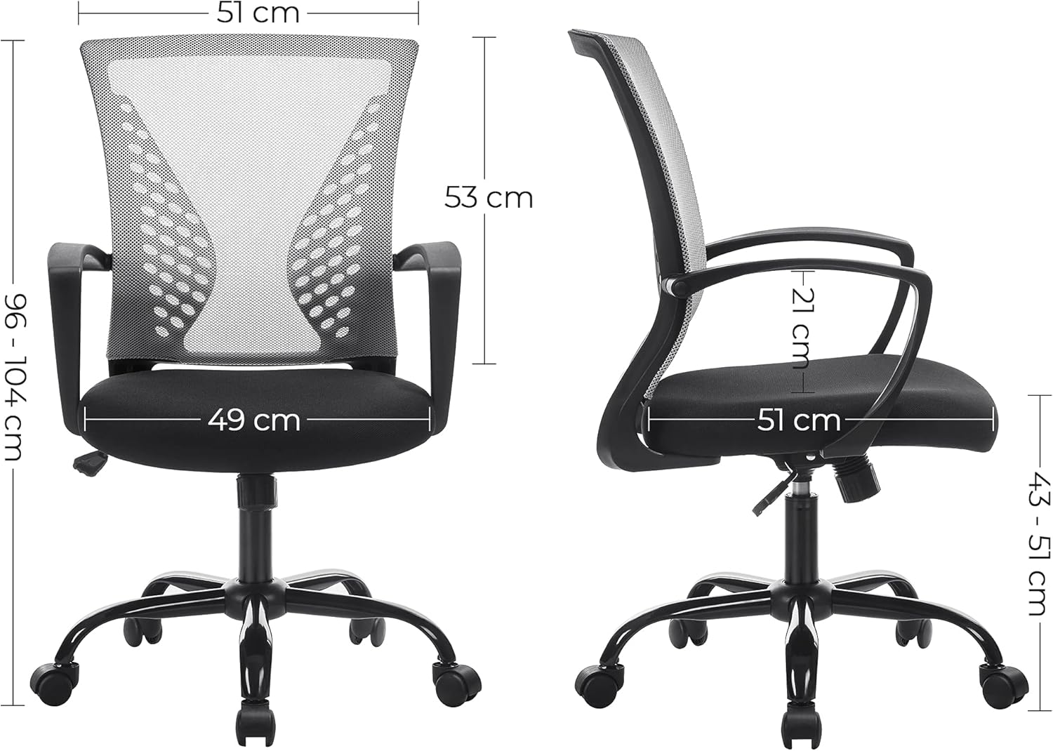 SONGMICS Silla de Oficina giratoria