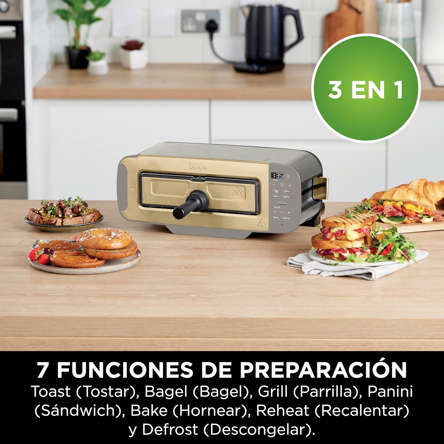Ninja Foodi Tostadora parrilla y sandwichera