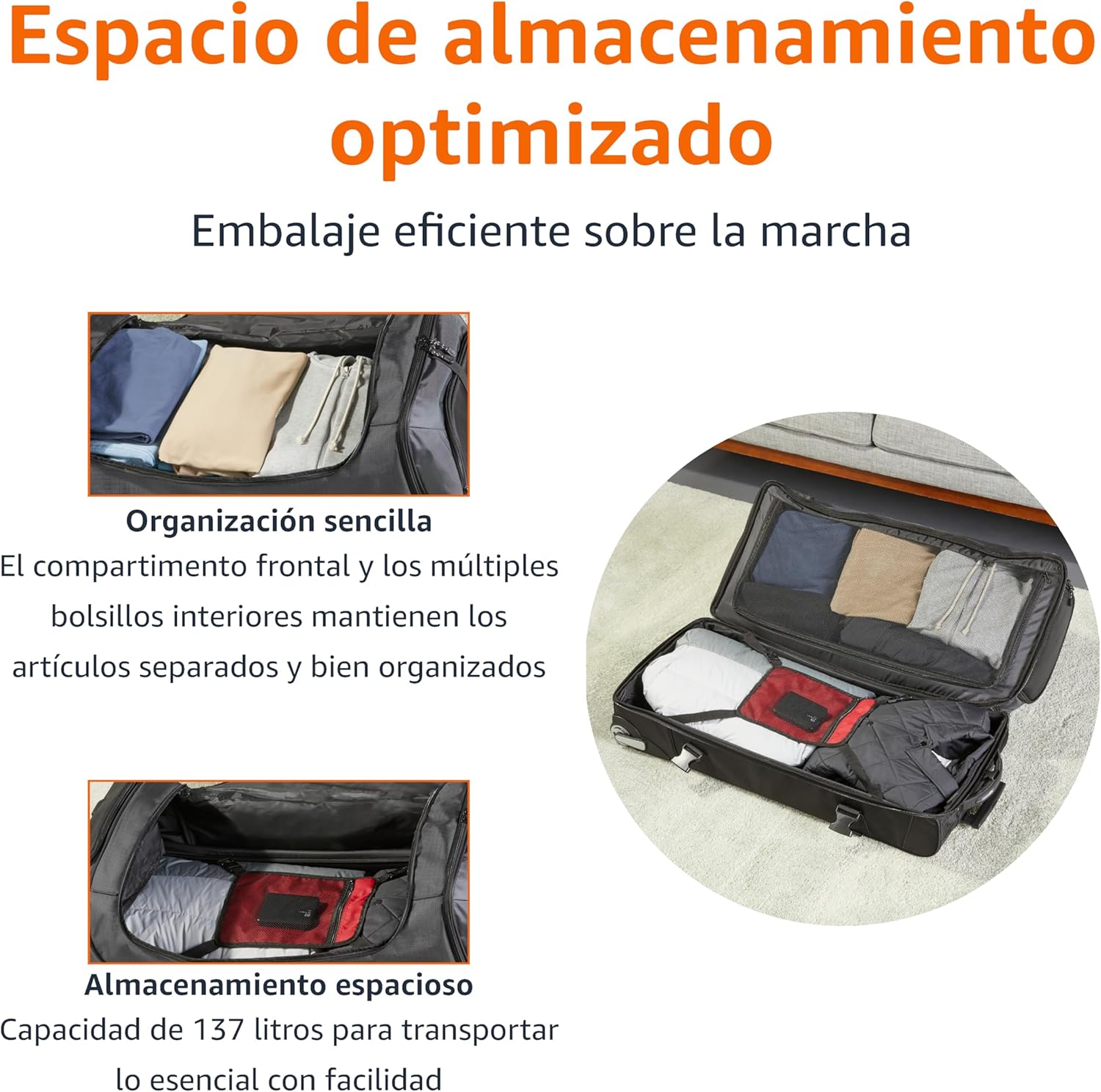 Amazon Basics Bolsa de Viaje con Ruedas