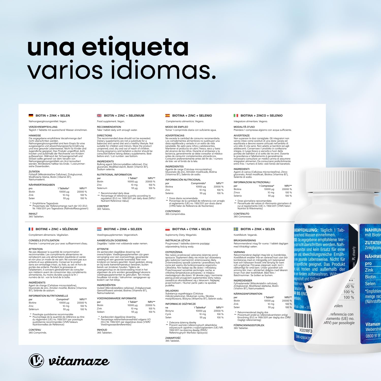 Biotina Vitamaze Cabello Piel y Uñas