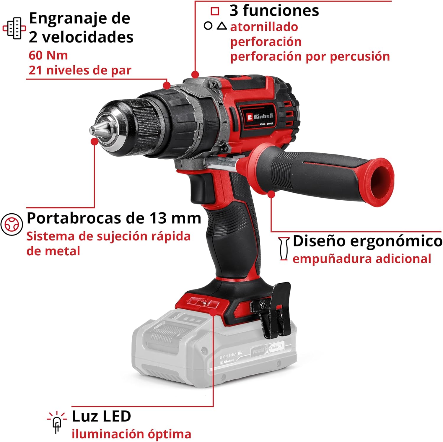 Einhell Profesional Taladro percutor con batería TP-CD