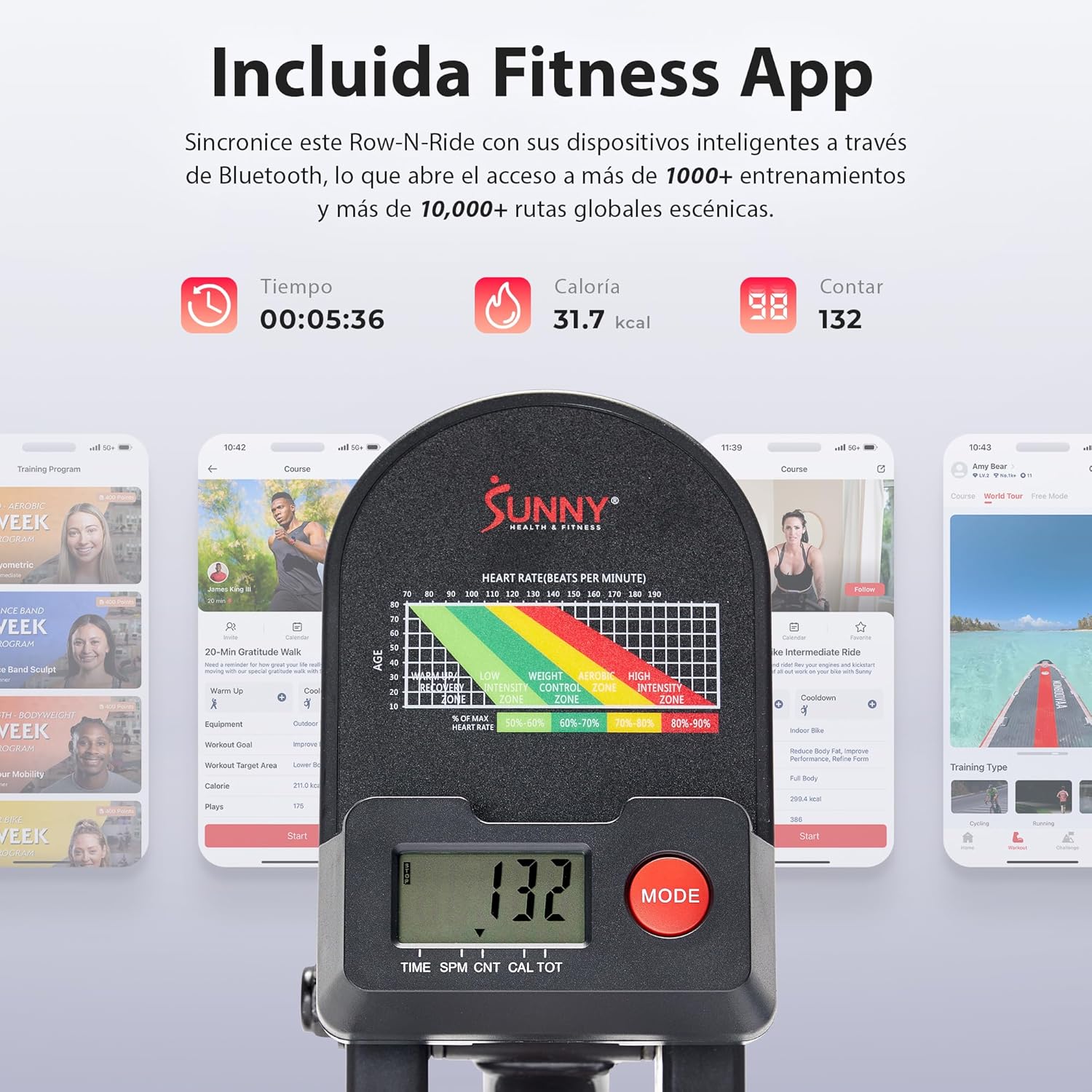 Sunny Health Fitness Entrenador Remo