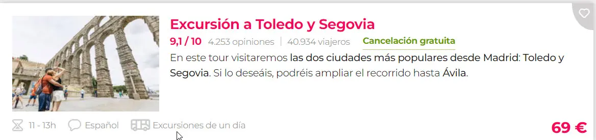 Excursión a Toledo y Segovia