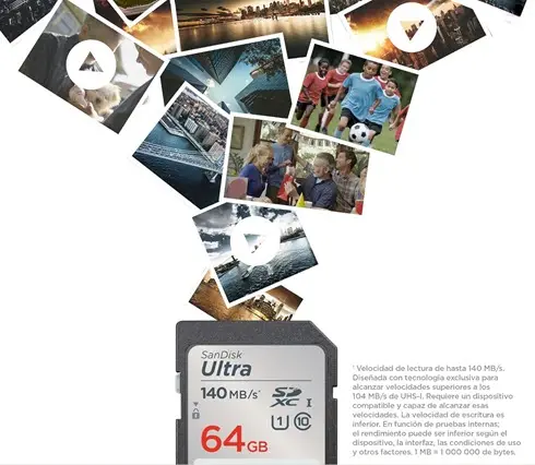 Tarjeta SANDISK 64GB    