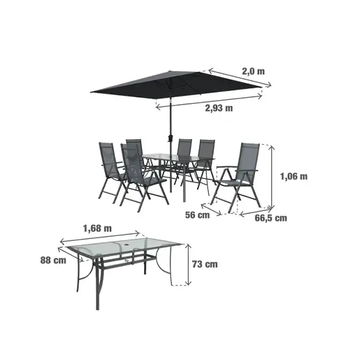 Conjunto de comedor de jardín