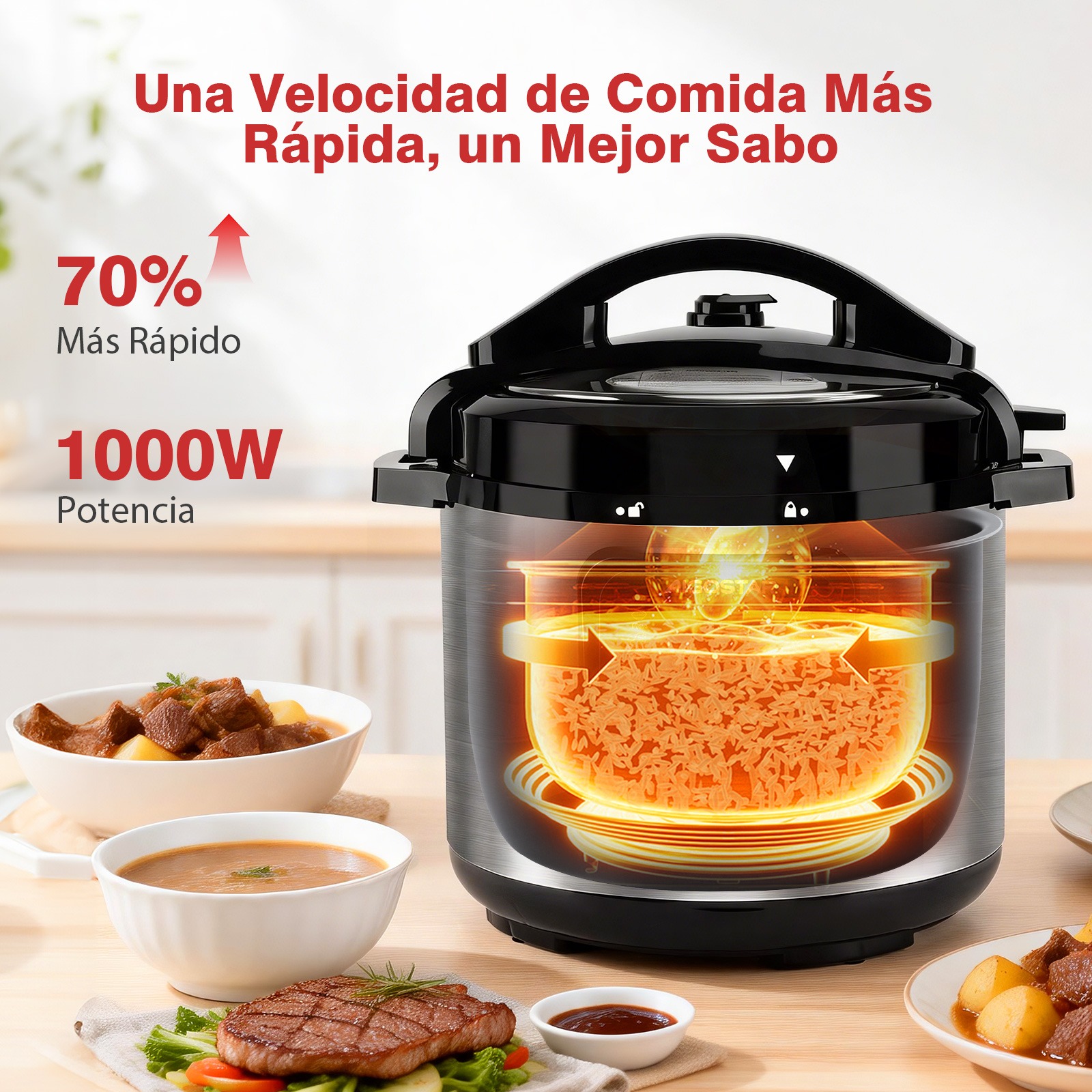 Aigostar Olla a Presión Eléctrica 6L