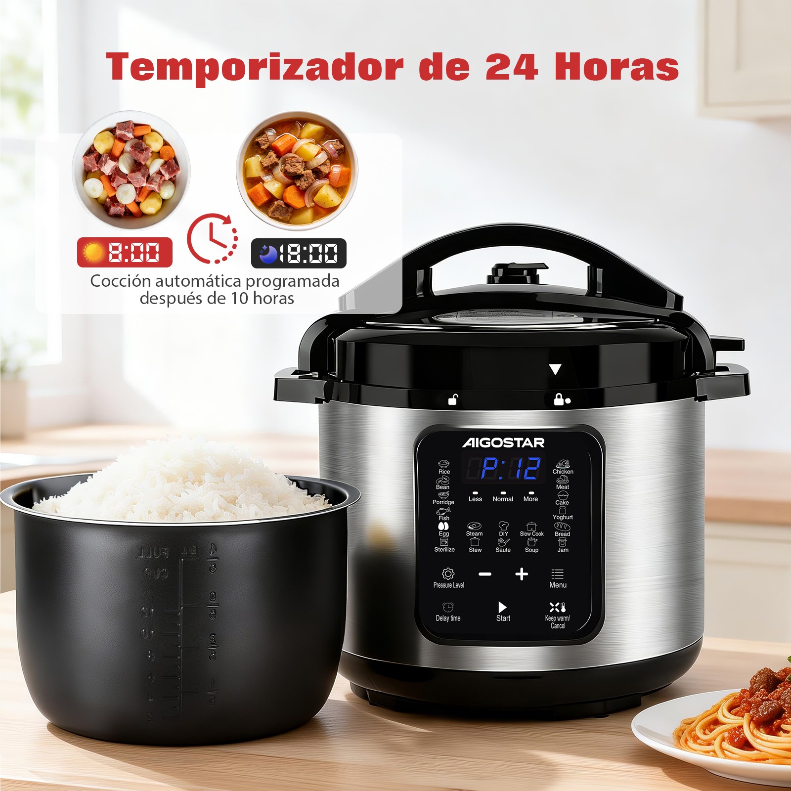 Aigostar Olla a Presión Eléctrica 6L