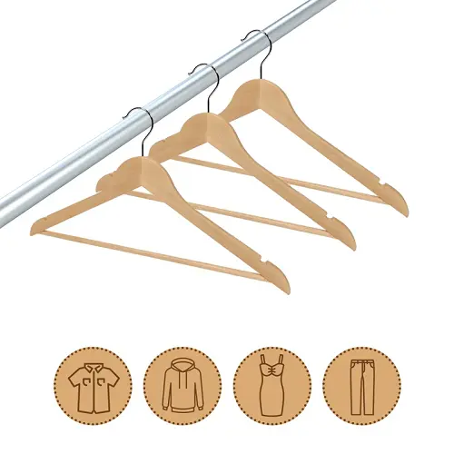 Pack de 6 perchas de madera